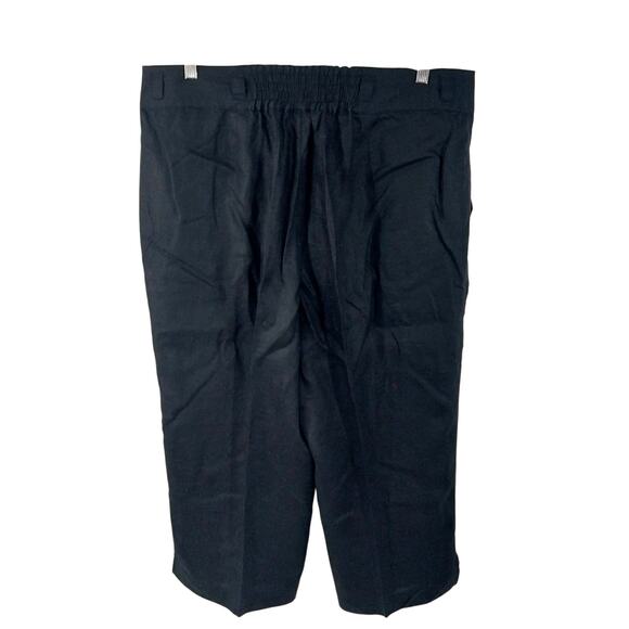 KIM ROGERS! PURE LINEN! RICH BLACK CROPPED , NOTCHED ANKLE PANTS, SLACKS! SZ 1X - Picture 7 of 11